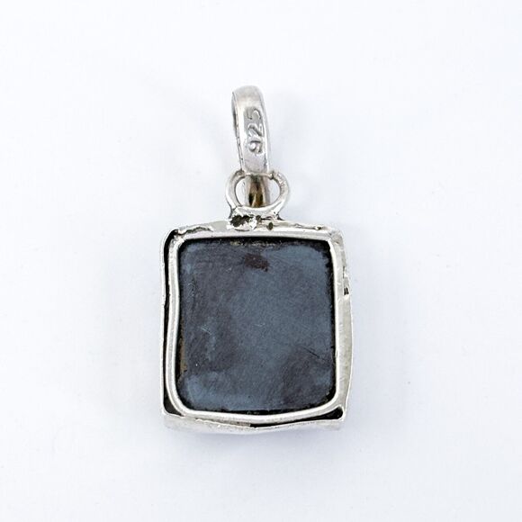 Vintage Sterling Silver 925 Hematite Pendant - Picture 4 of 6
